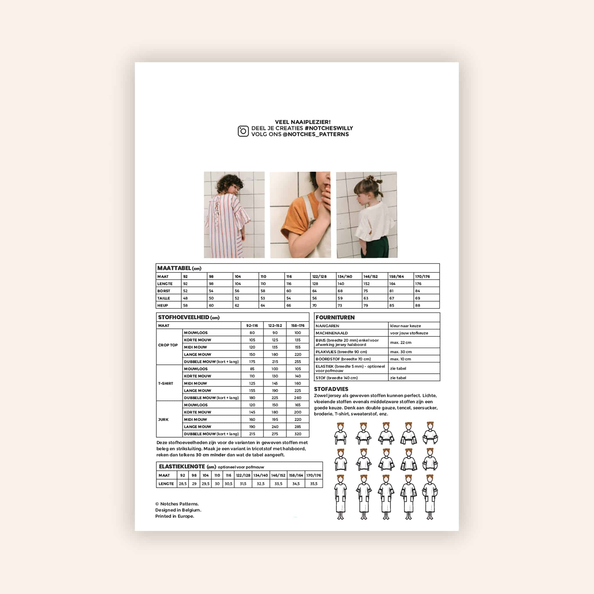 Notches - Willy top &amp; jurk kids (papieren patroon)