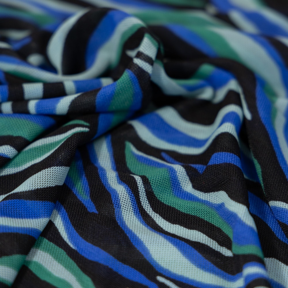 Nylon mesh waves blauw