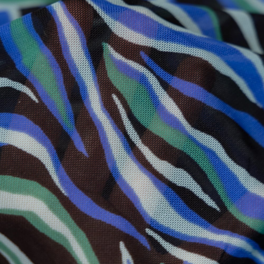 Nylon mesh waves blauw