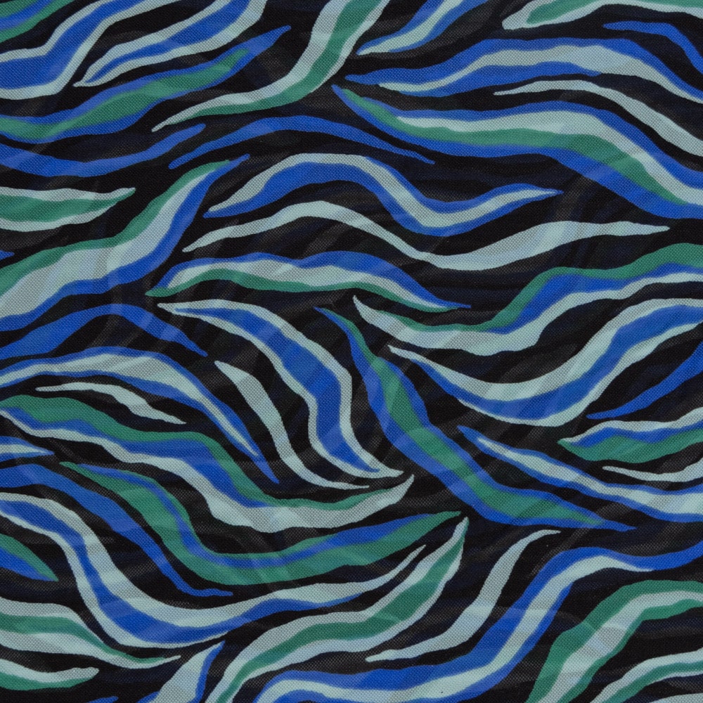 Nylon mesh waves blauw