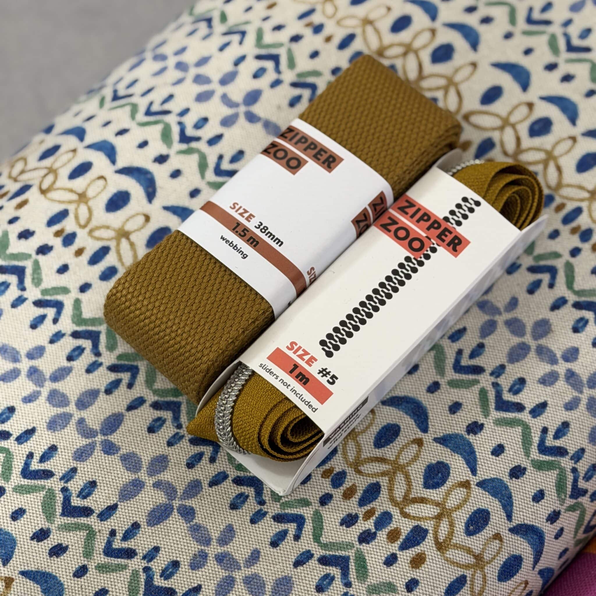 Pakket strandtas + etui abstract ochre