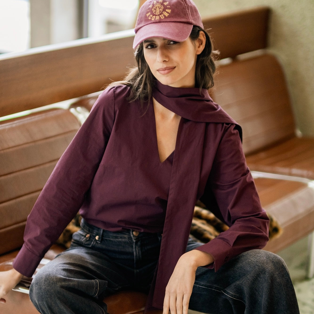 Papertouch poplin aubergine