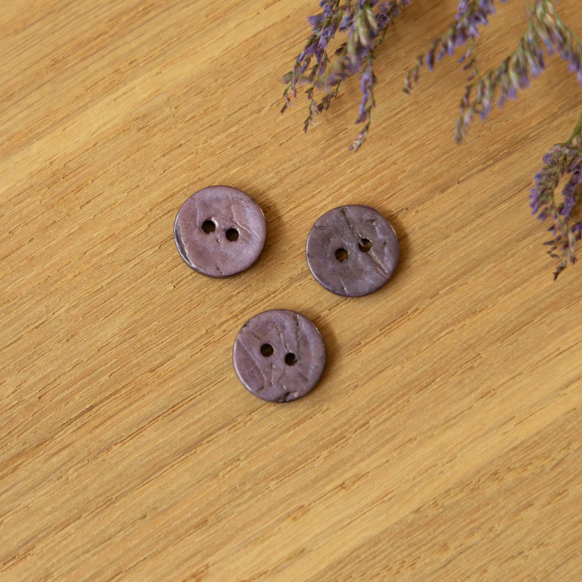Parelmoer knoop 15mm lila