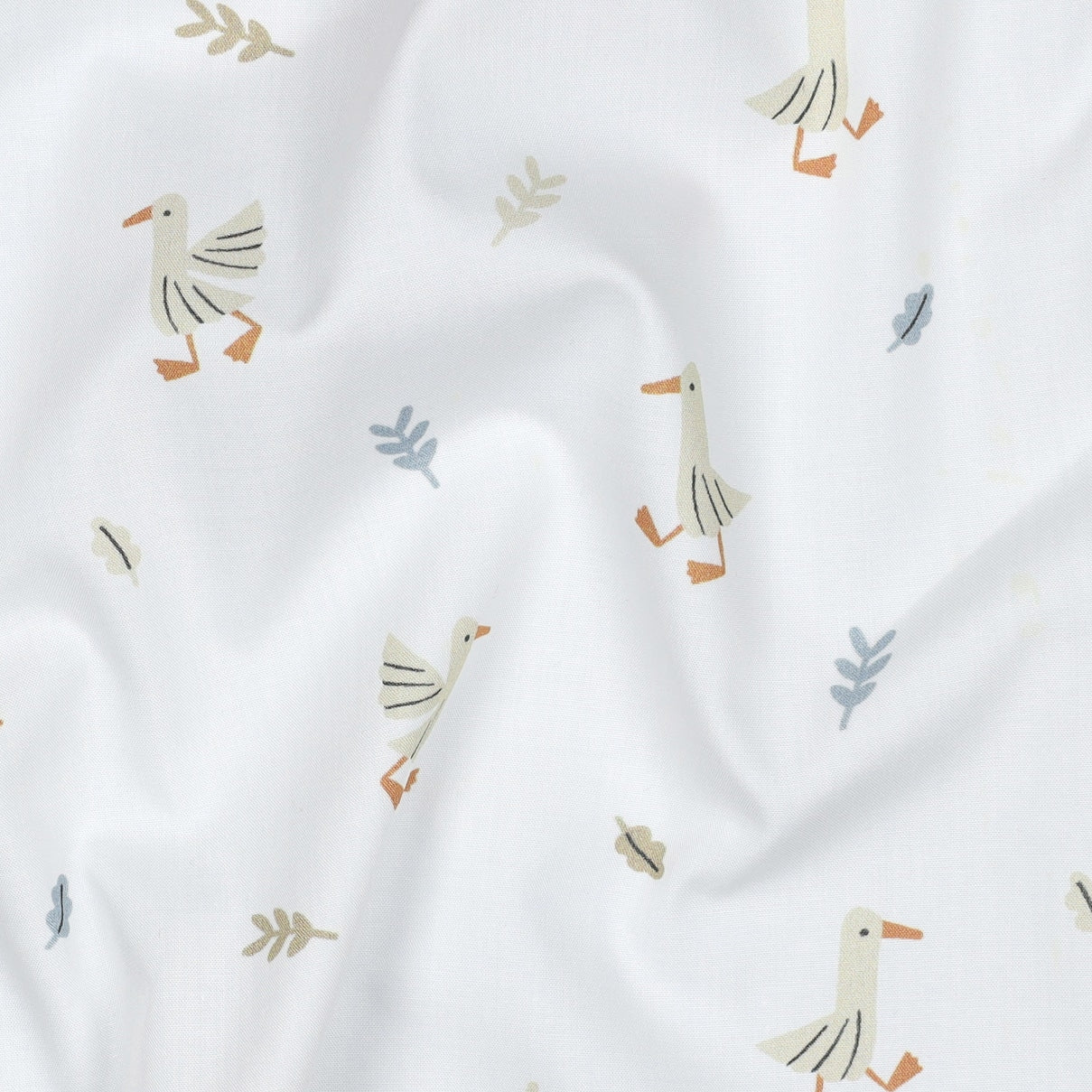 Poplin organic gansjes wit