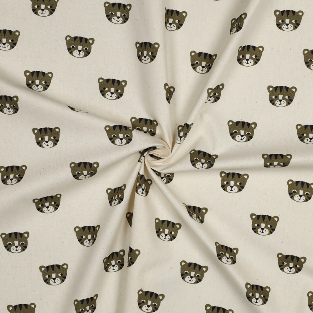 Poplin organic tijgers naturel