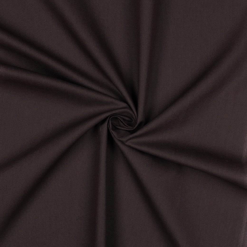 Poplin uni donkerbruin