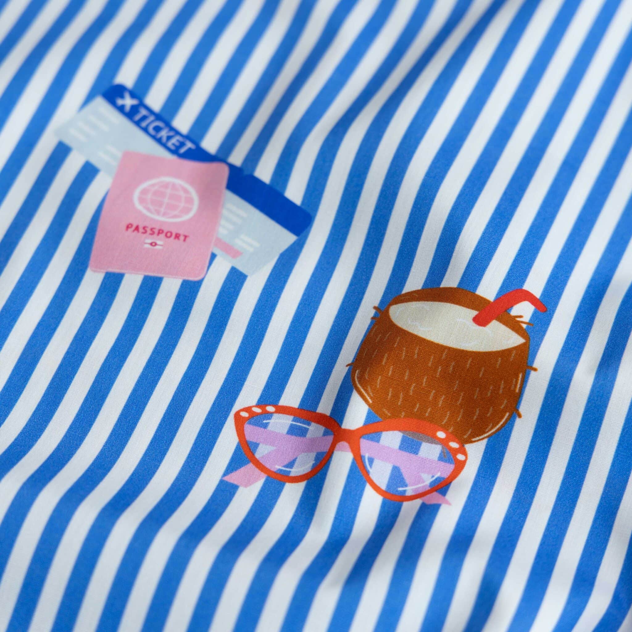 Poplin zomer strepen blauw
