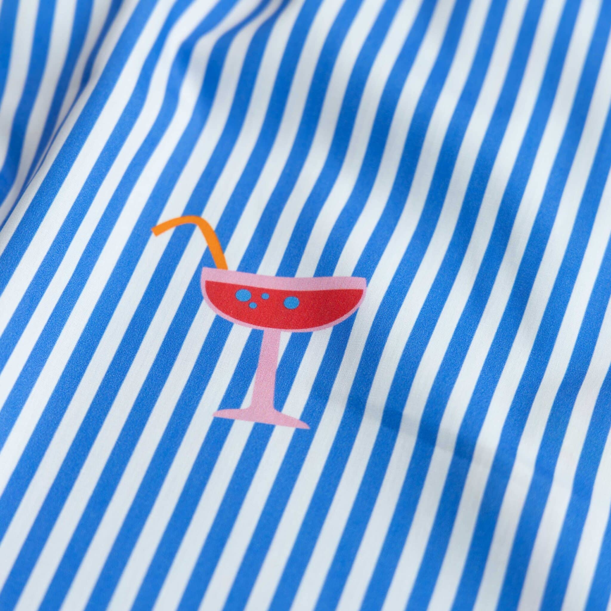 Poplin zomer strepen blauw