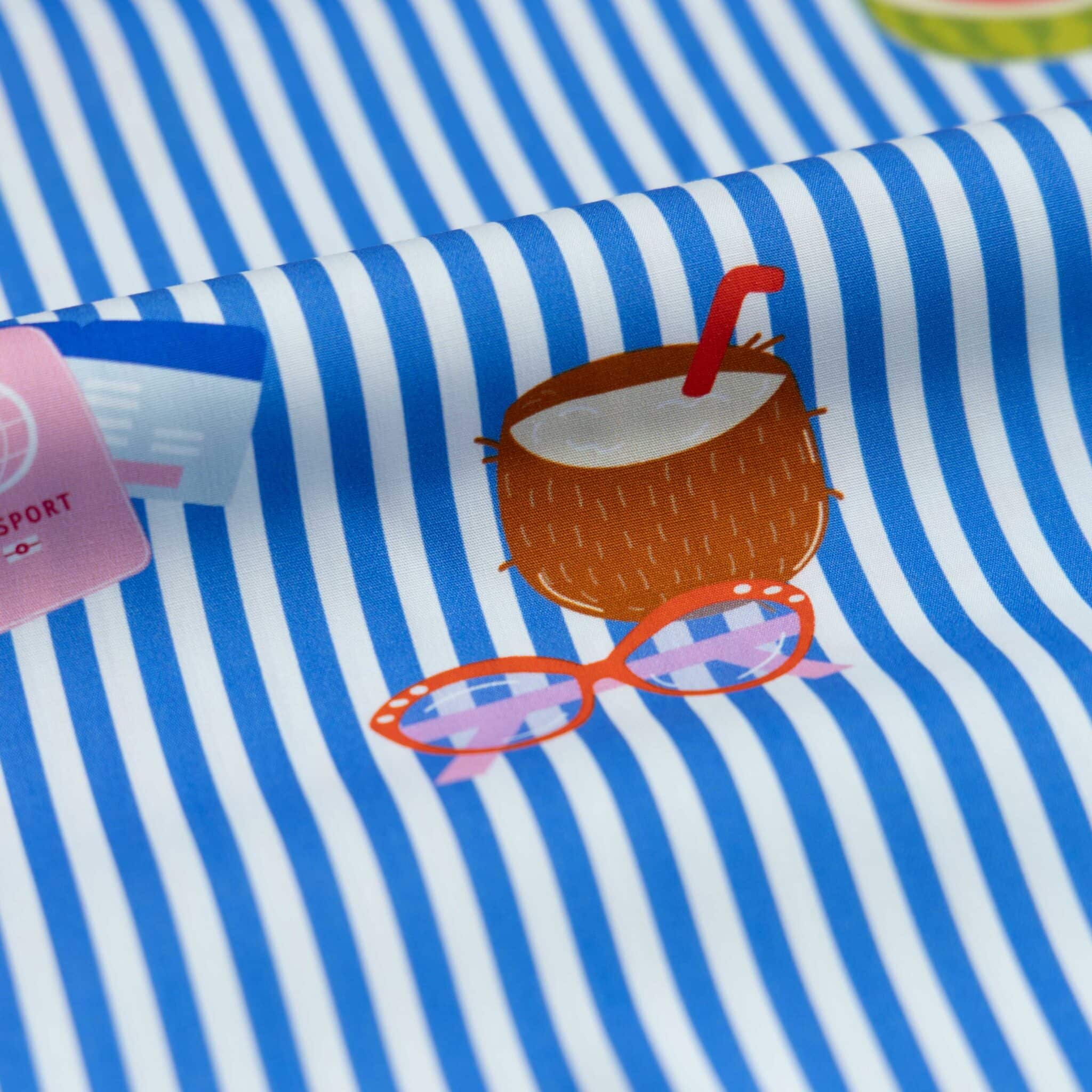 Poplin zomer strepen blauw