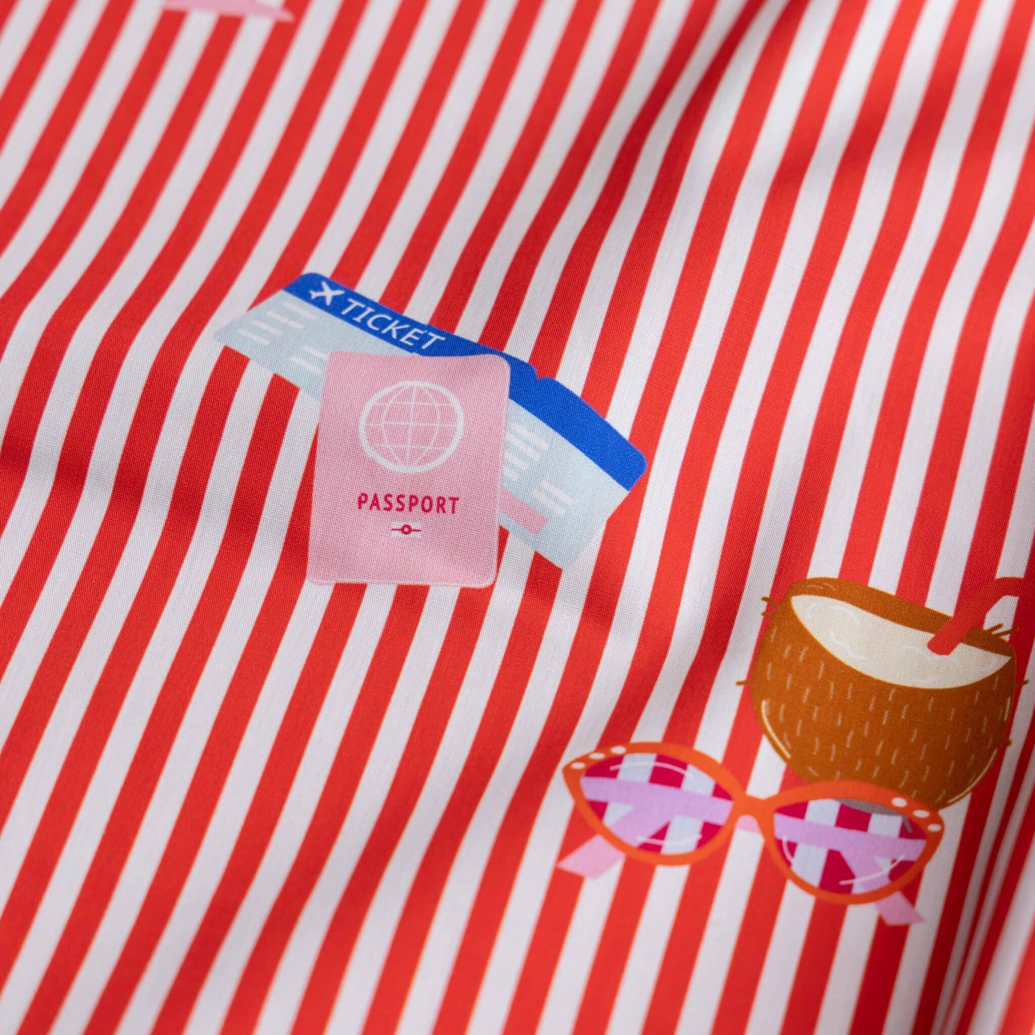 Poplin zomer strepen rood
