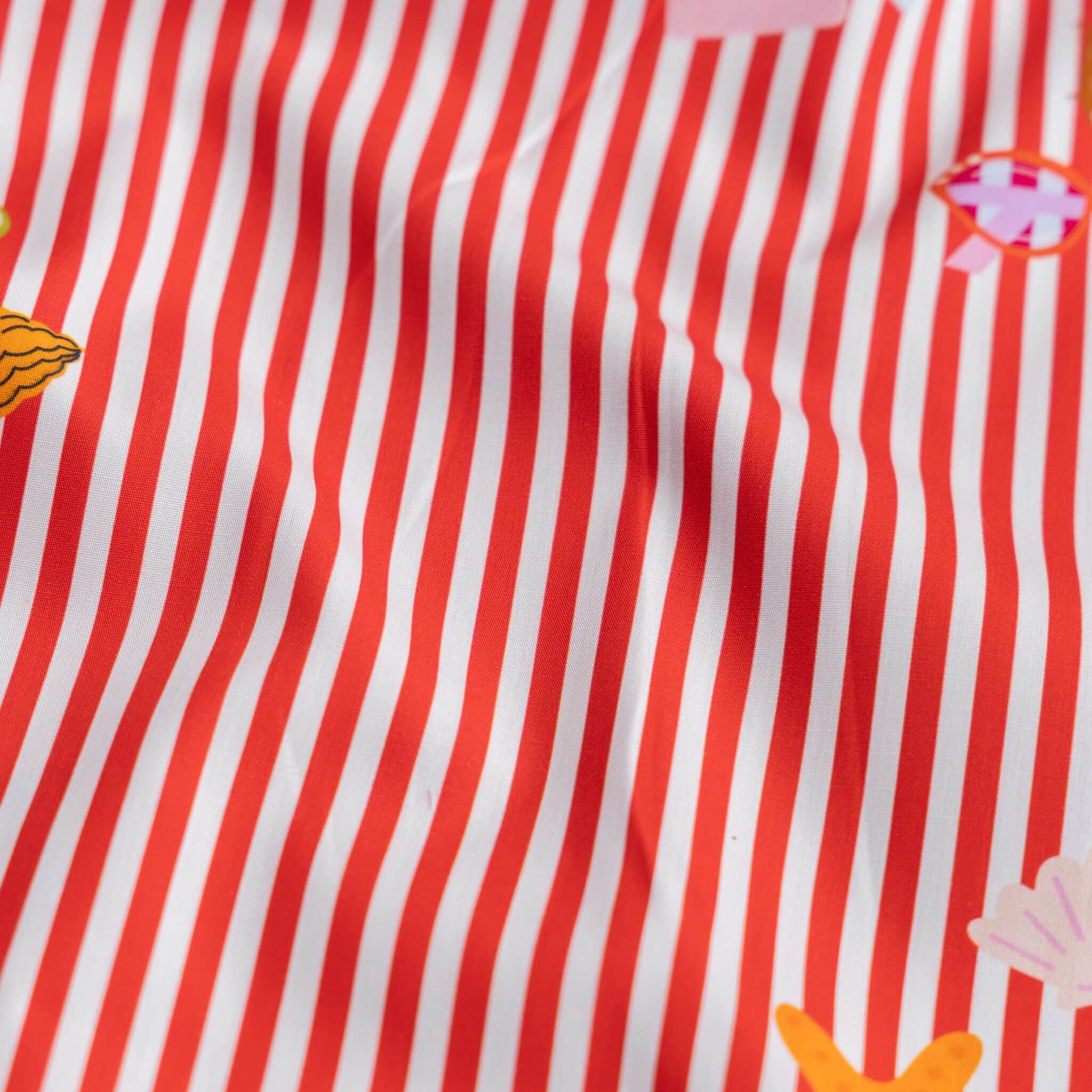 Poplin zomer strepen rood