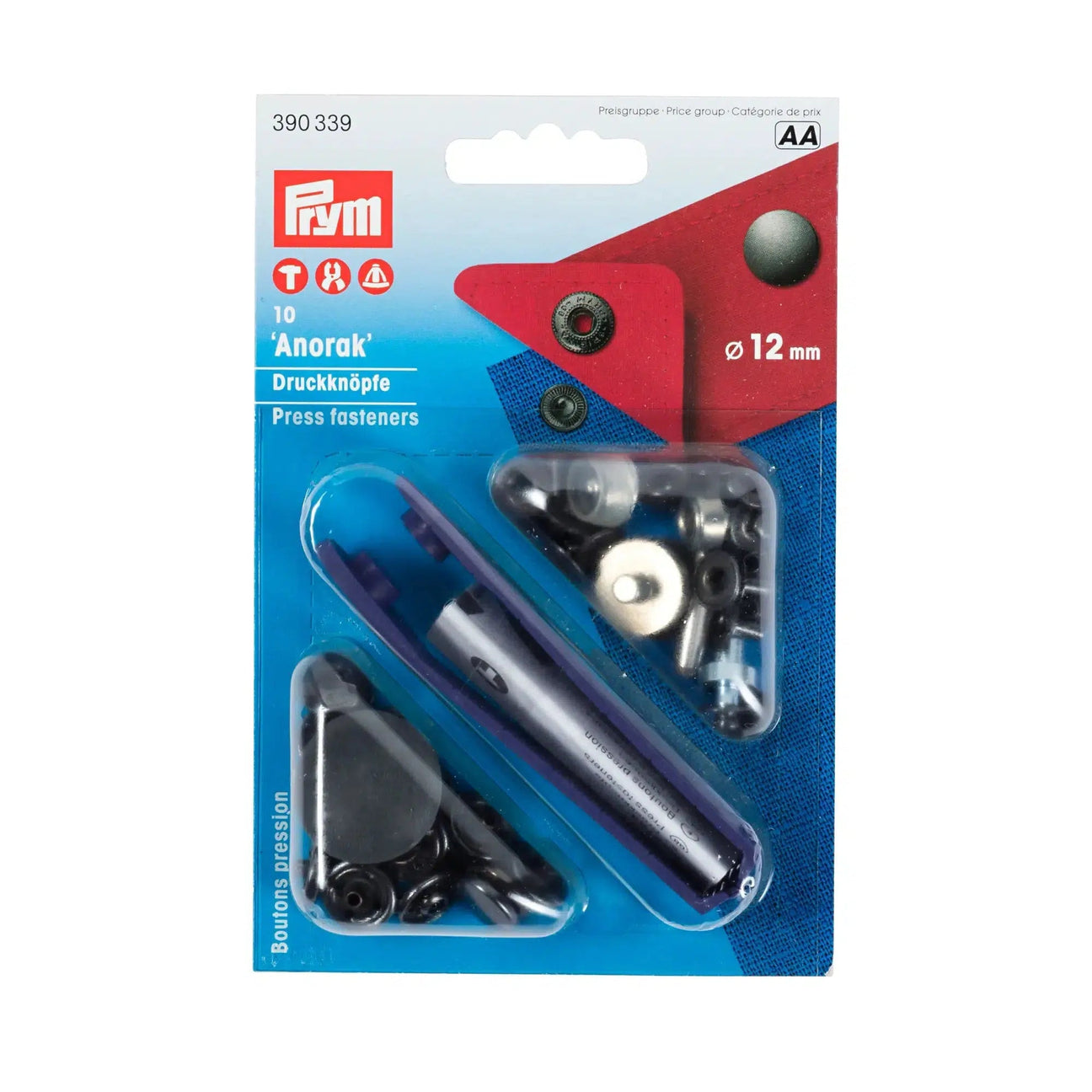 Prym Anorak drukknopen - 12 MM - Zwart