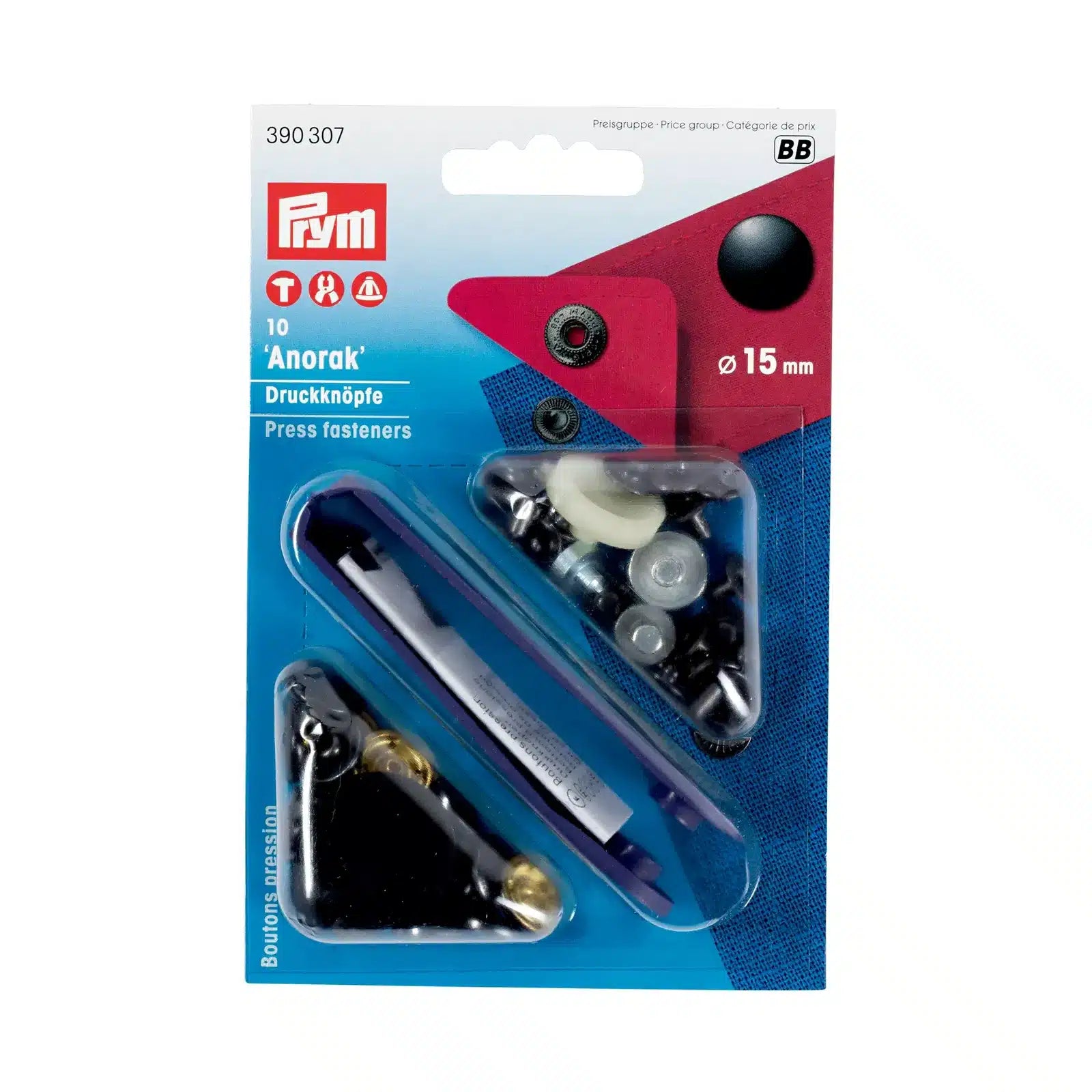 Prym Anorak drukknopen - 15 MM - Zwart