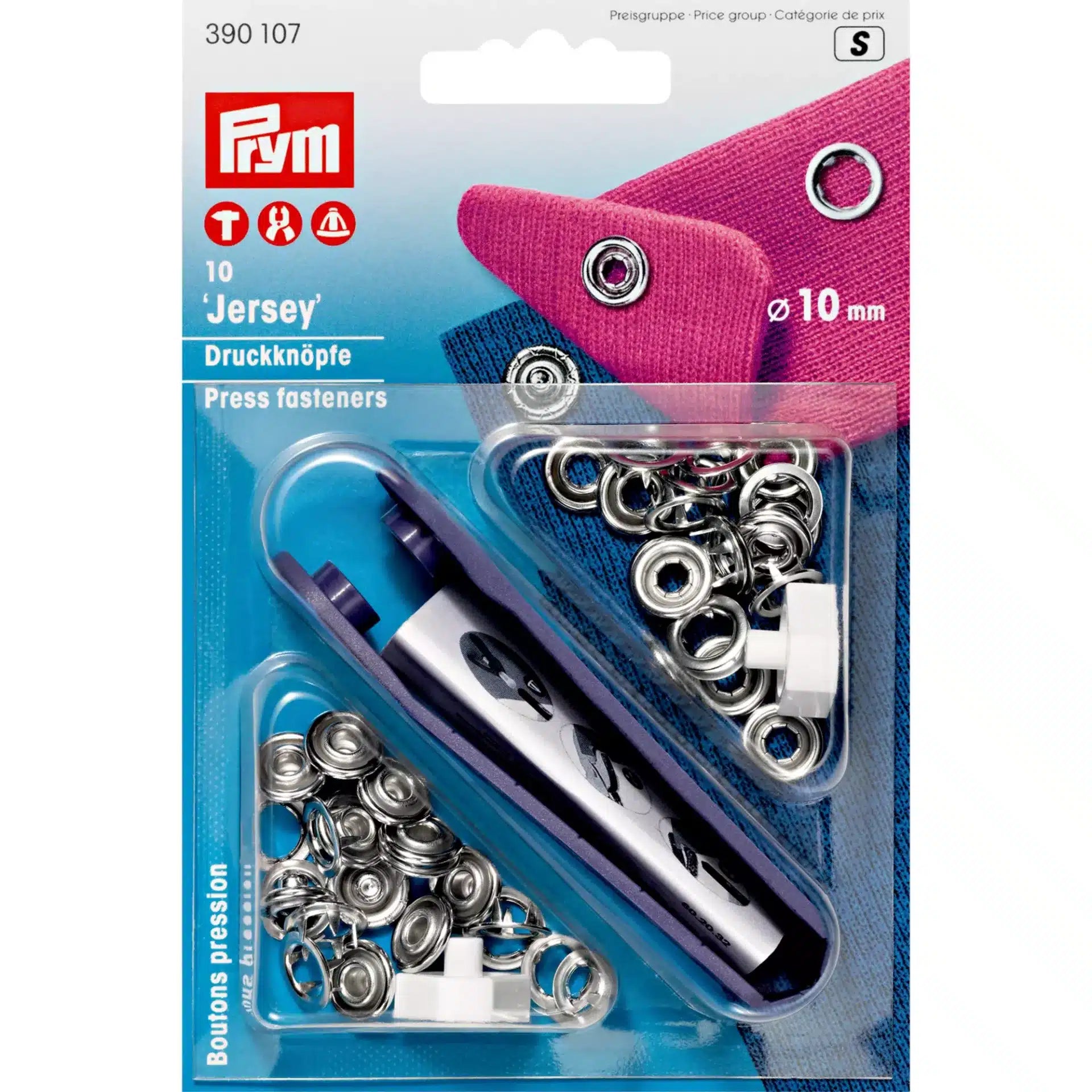 Prym - Jersey Drukknopen Open Ring - 10 MM - Zilver