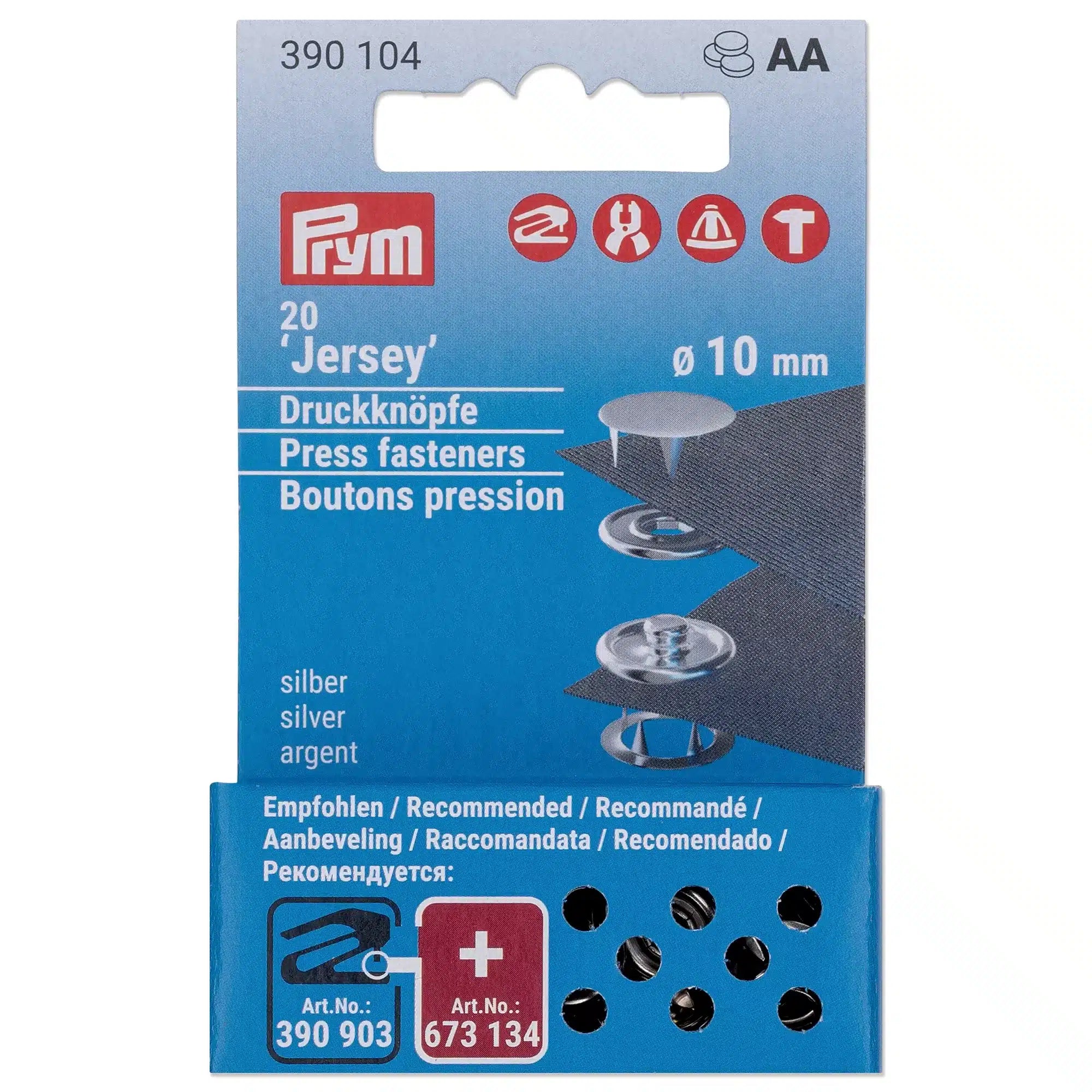 Prym Jersey Navul - 10 MM - Zilveren kap