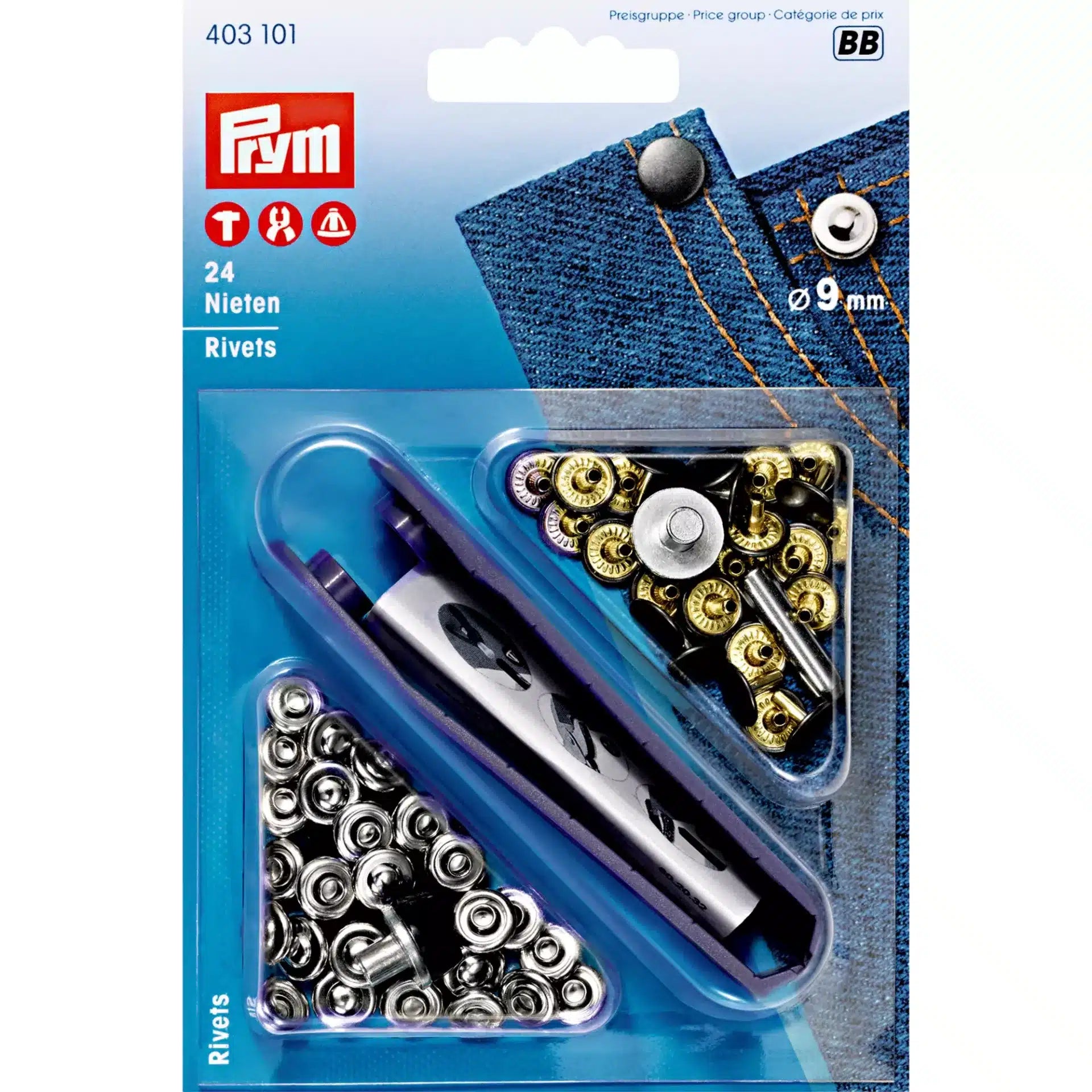 Prym - Rivet/nieten - 9 MM - zilver