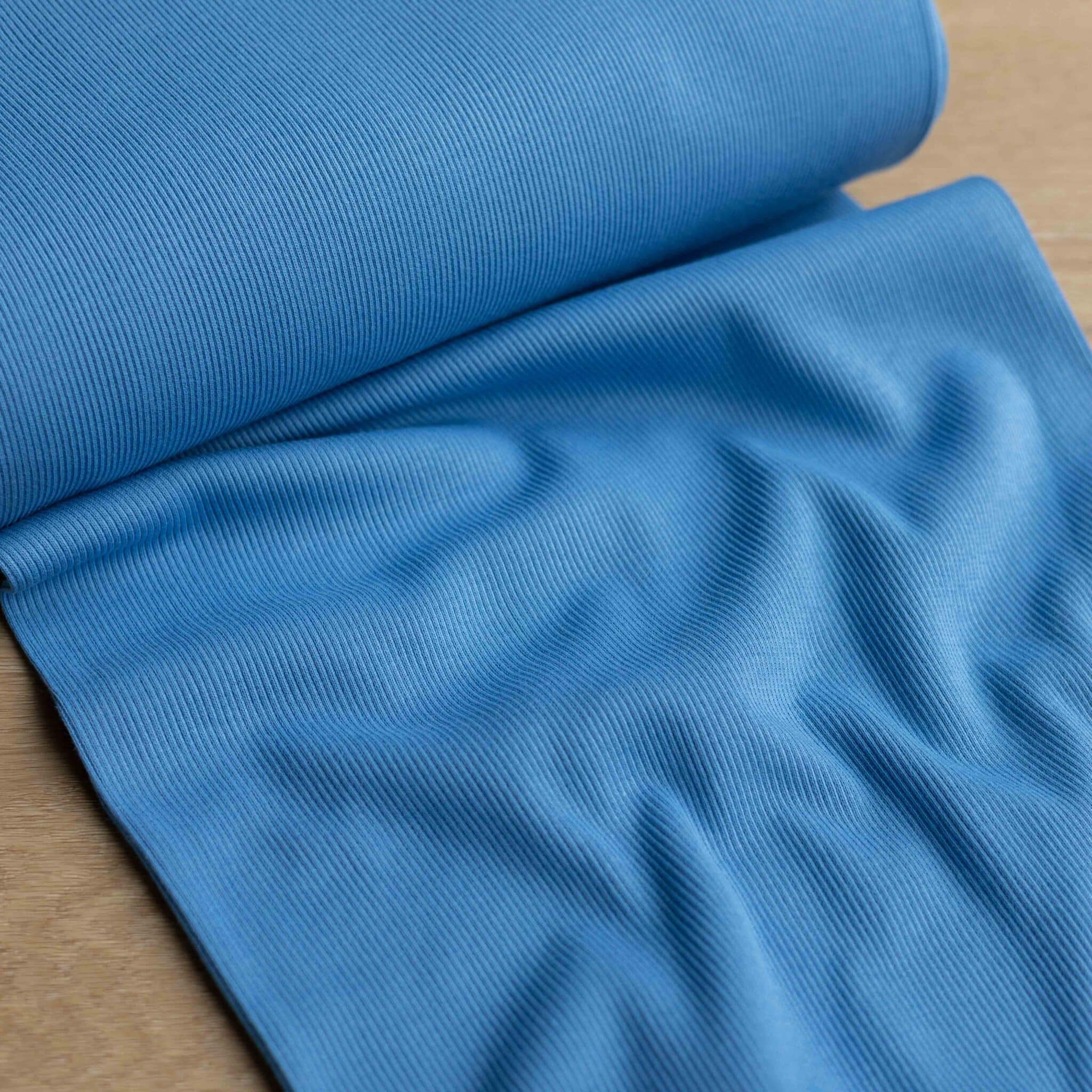 Rib boordstof blauw