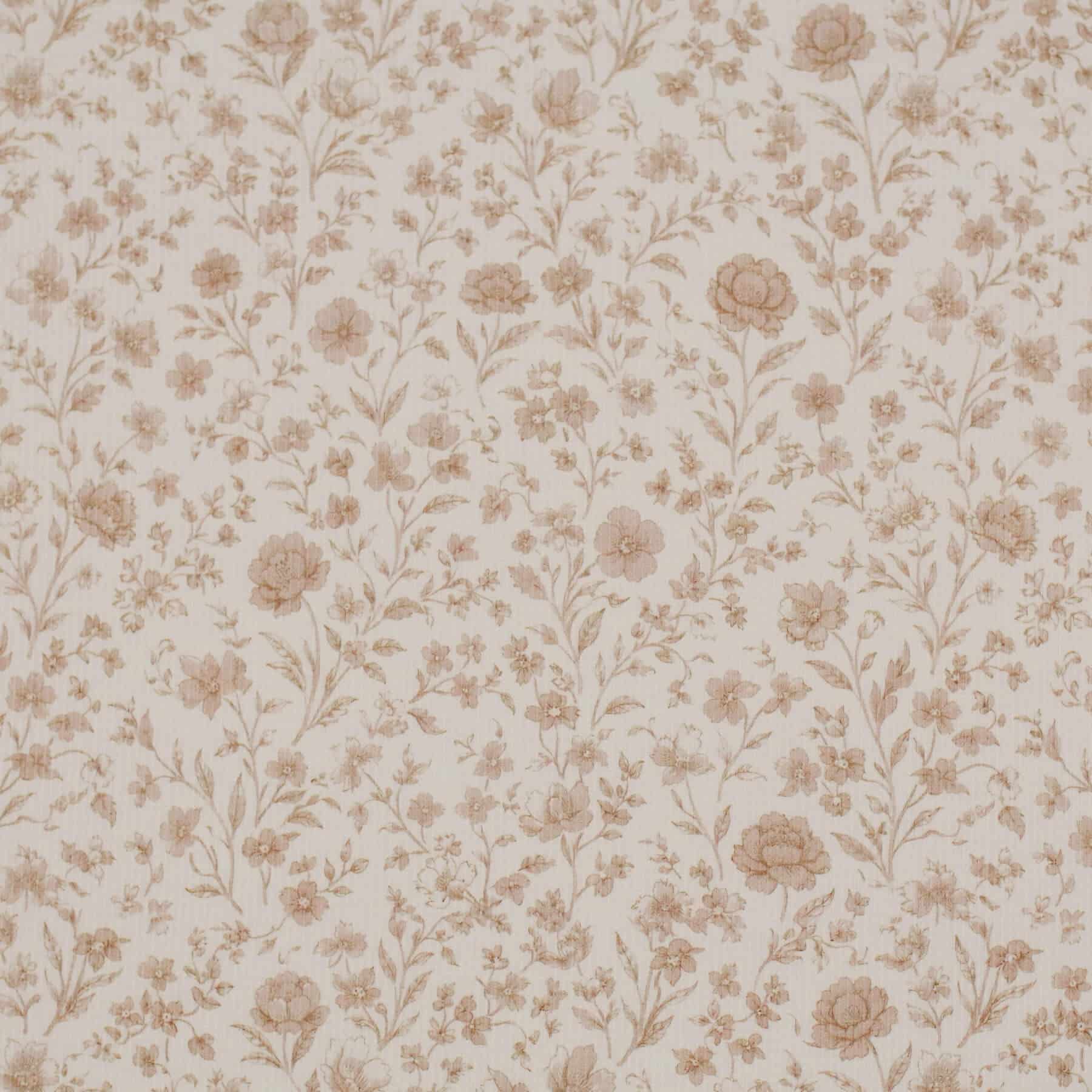 Rib jersey bloemen beige
