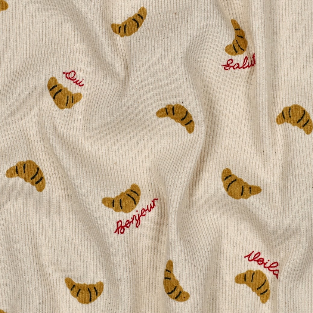 Rib jersey croissants naturel