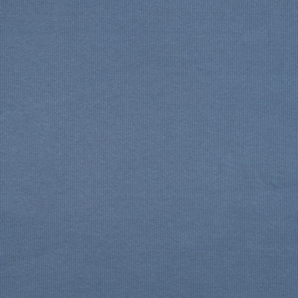 Rib jersey jeansblauw