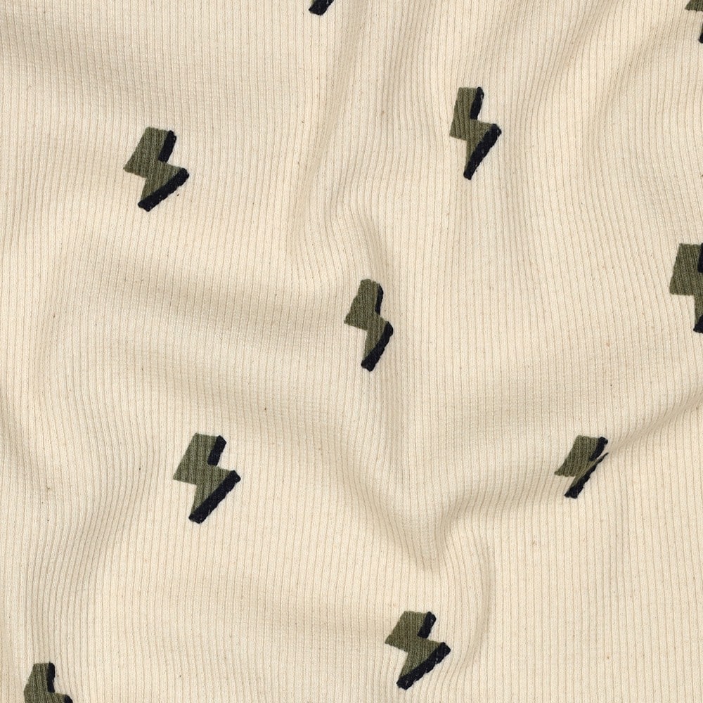 Rib jersey organic lightning naturel (verkleuring stofvouw)