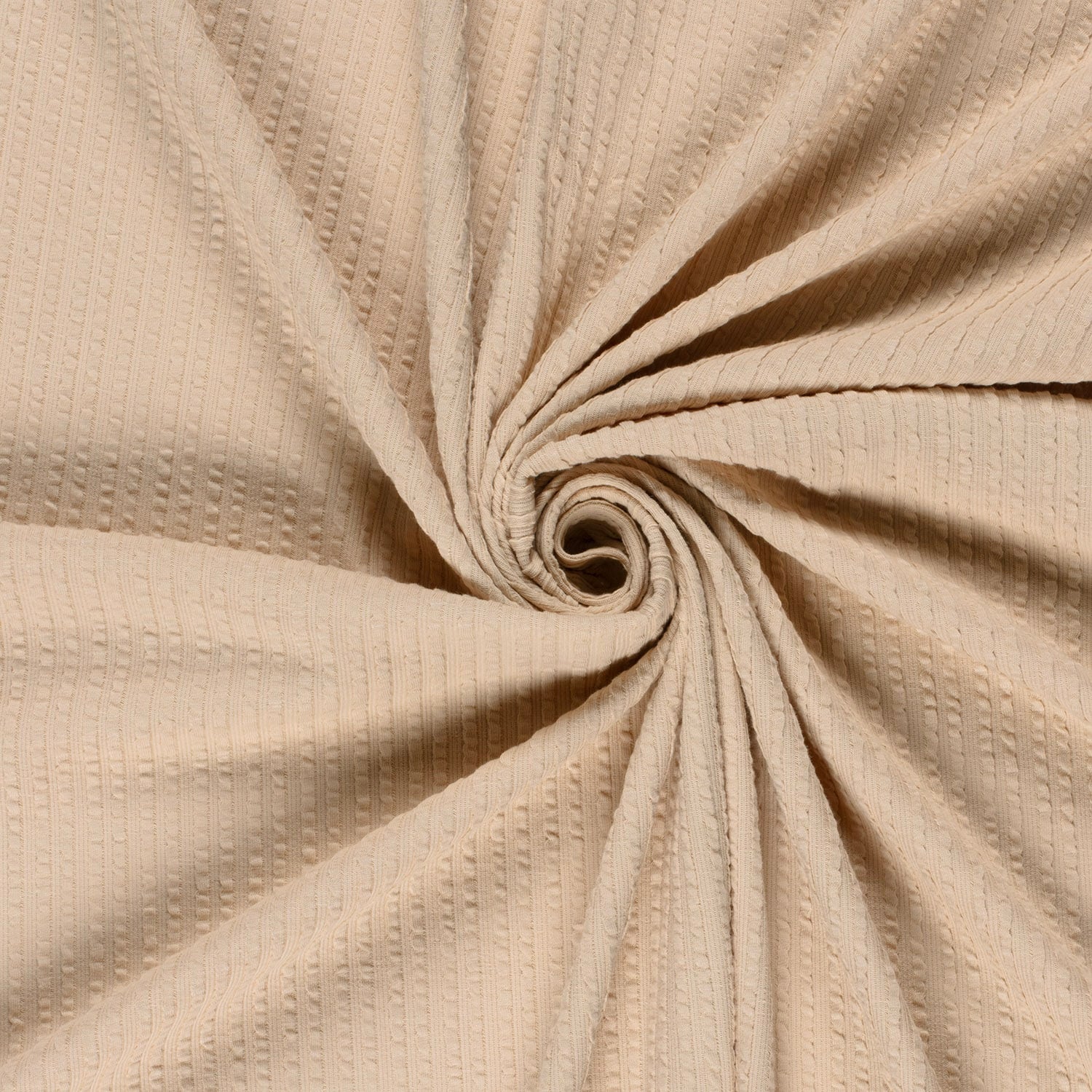 Rib jersey ruffle jacquard beige