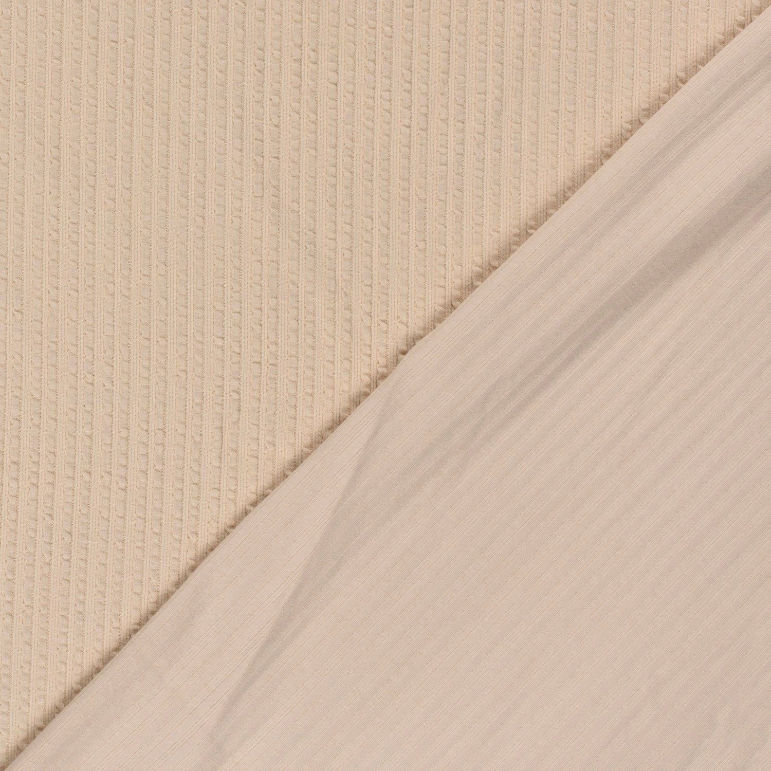 Rib jersey ruffle jacquard beige