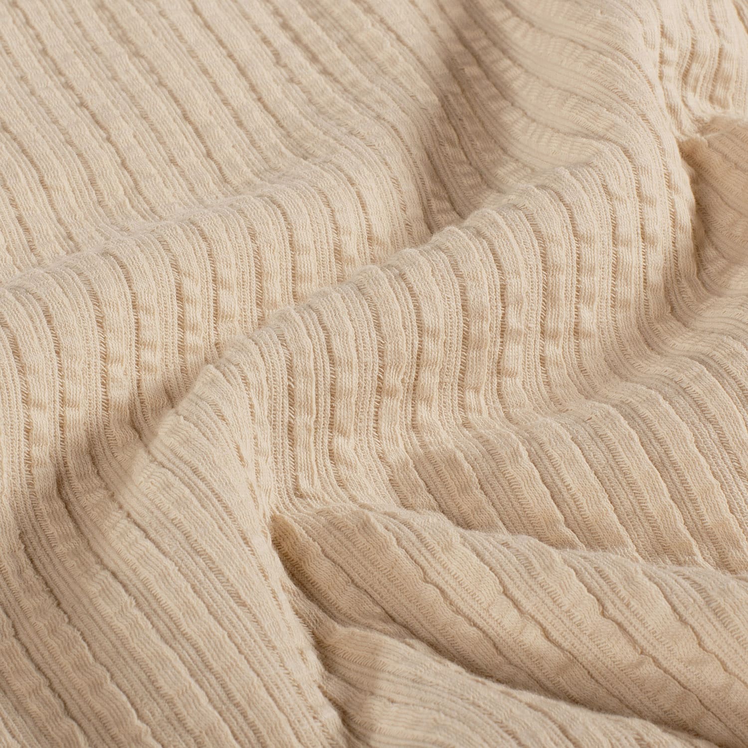 Rib jersey ruffle jacquard beige