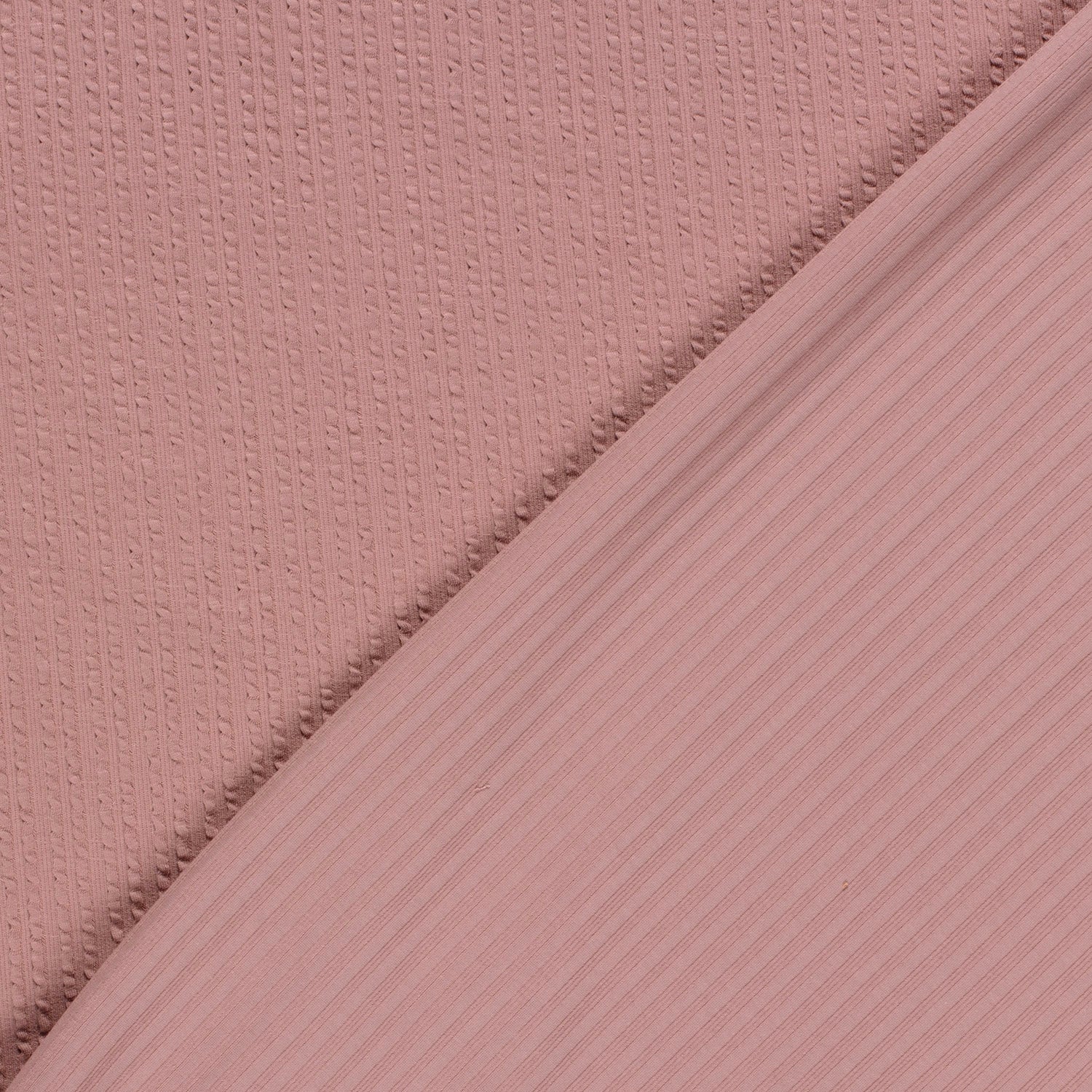 Rib jersey ruffle jacquard roze
