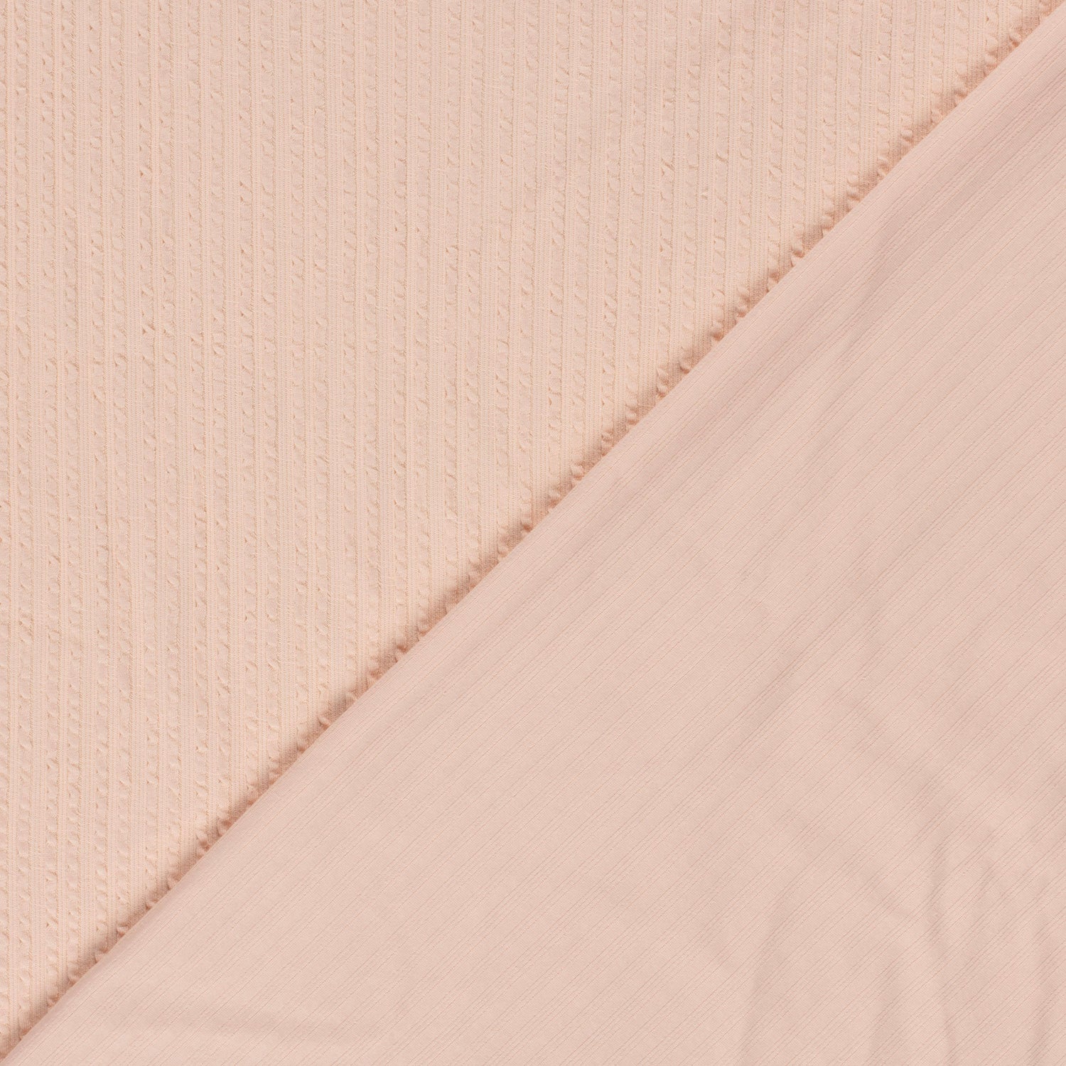 Rib jersey ruffle jacquard zalm