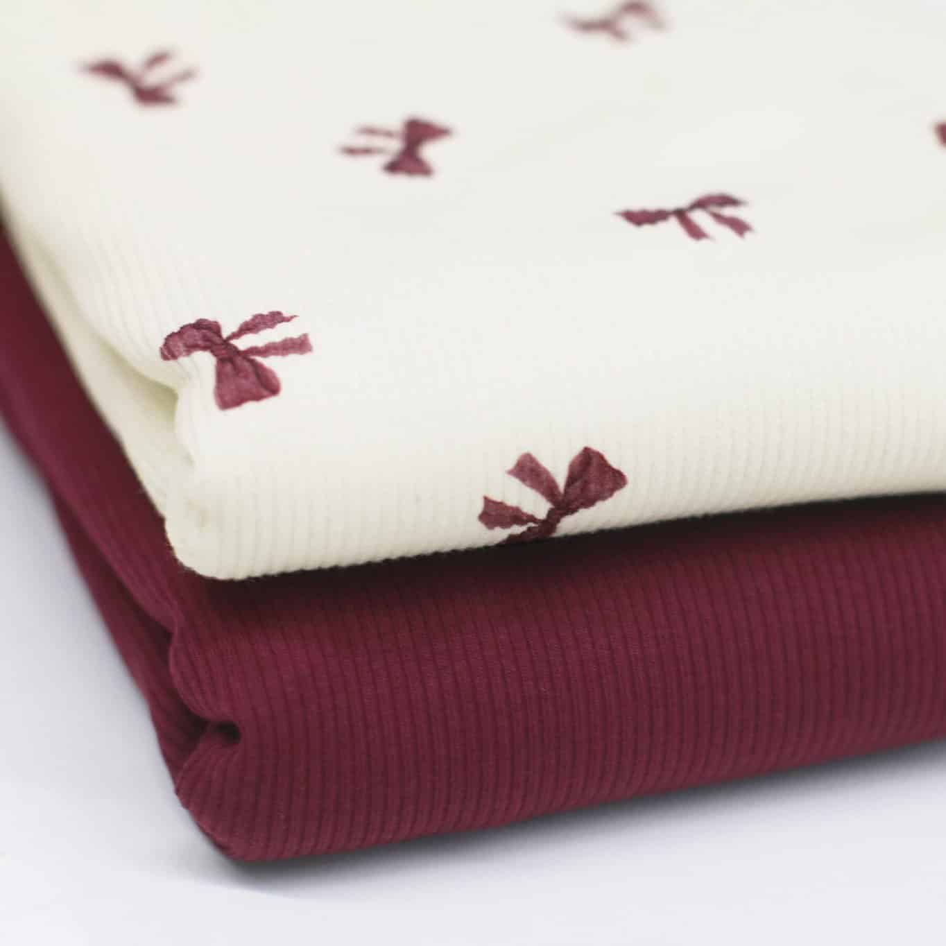 Rib jersey strikken bordeaux
