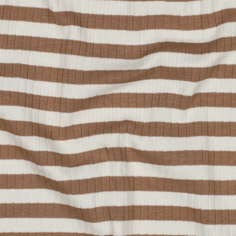 Rib jersey yarn dyed strepen cinnamon