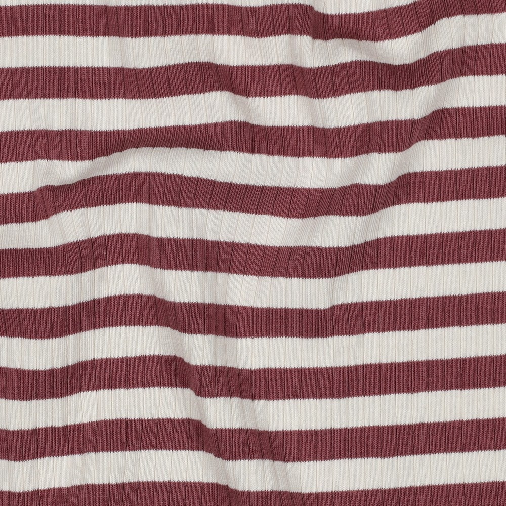 Rib jersey yarn dyed strepen dark blush