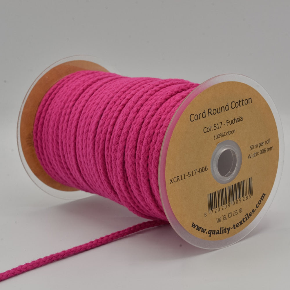 Rond koord fuchsia