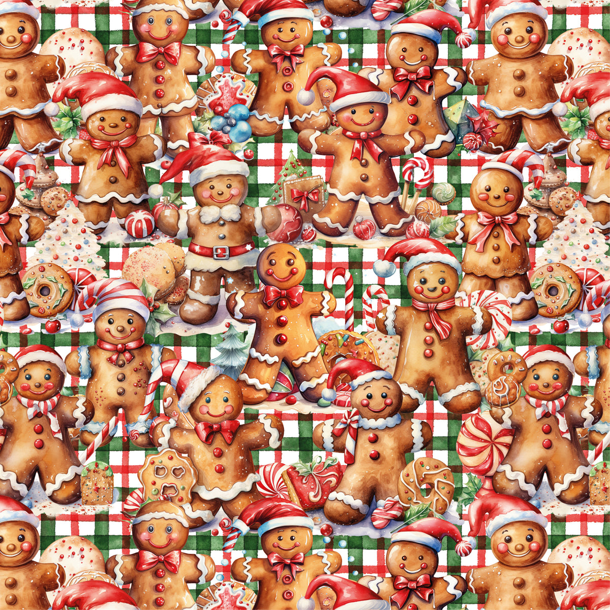 French terry brushed digitaal kerstkoekjes