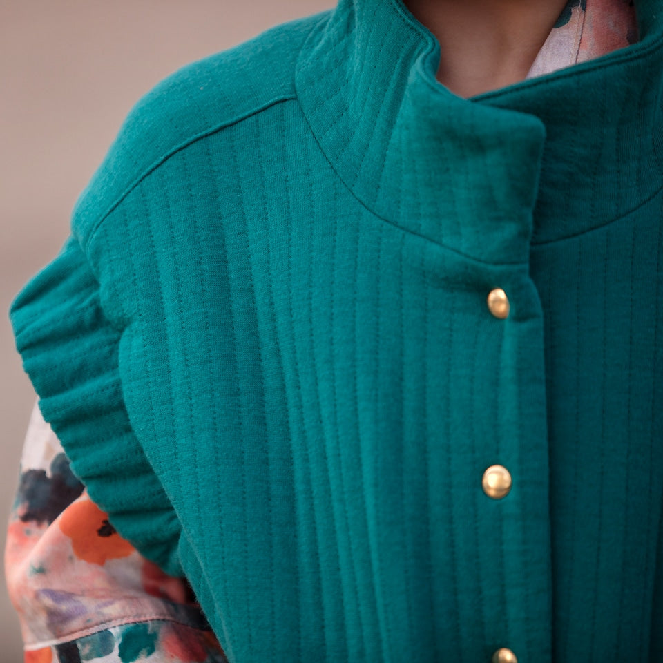 See You at Six - Matelassé tricot blauwgroen