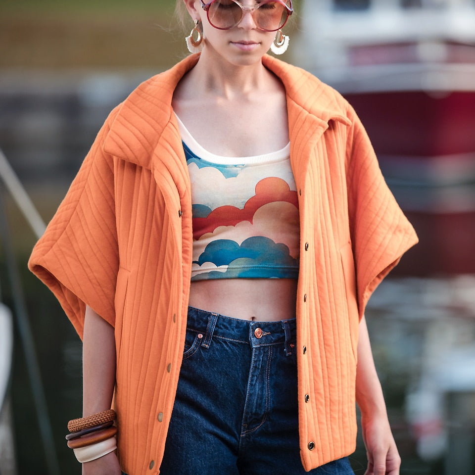 See You at Six -  Matelassé tricot herfstesdoorn oranje