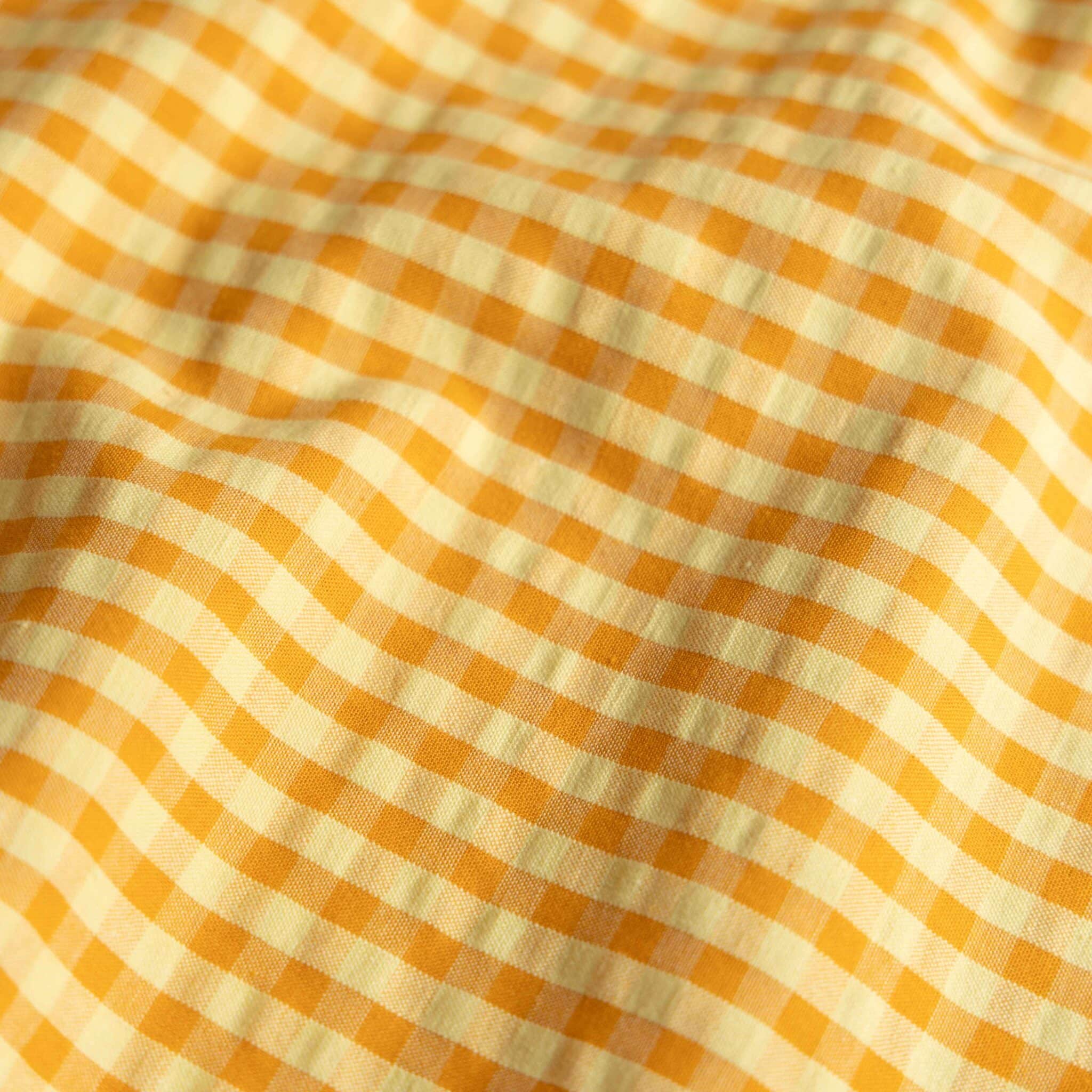 Seersucker ruit lemon/mango