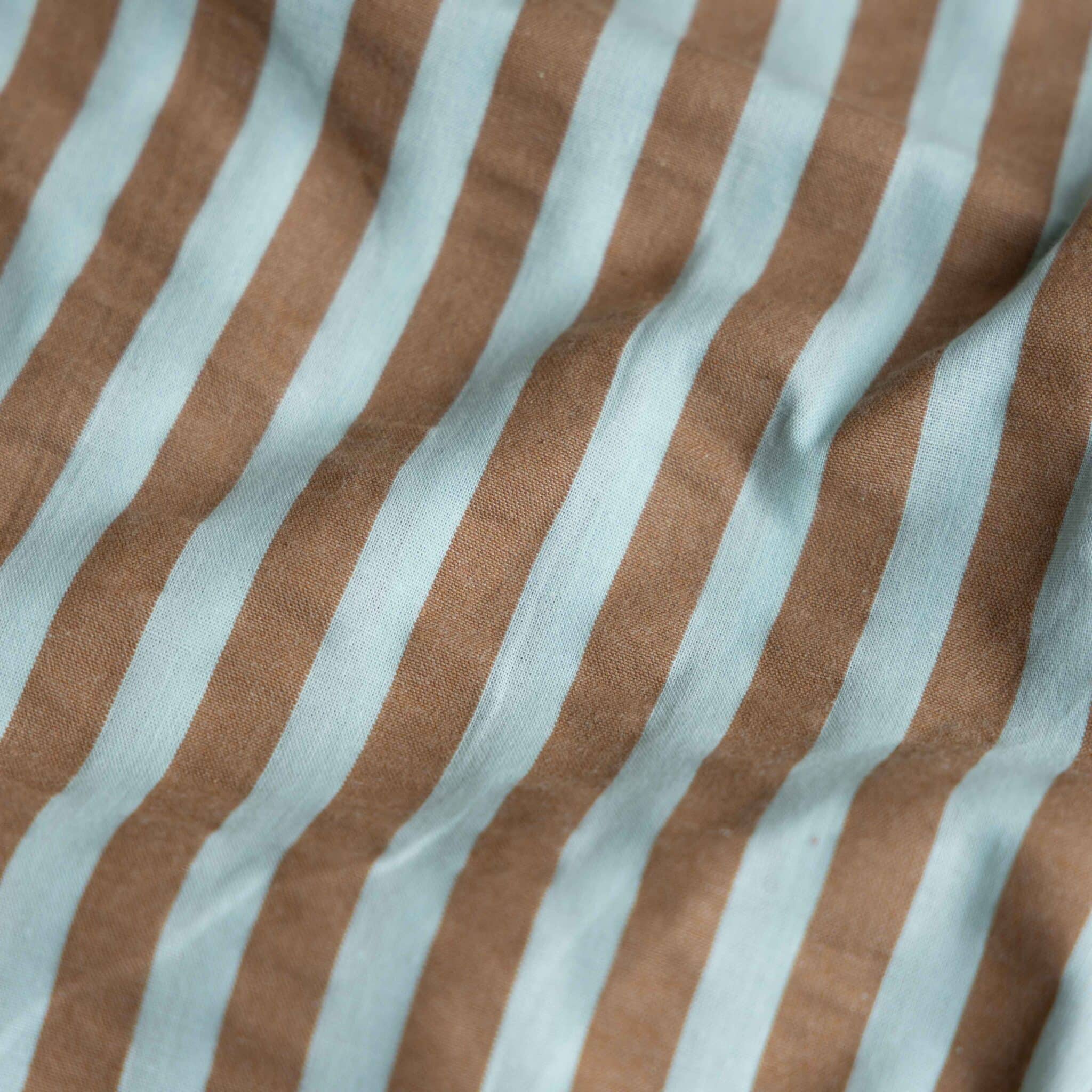Seersucker strepen mint/camel