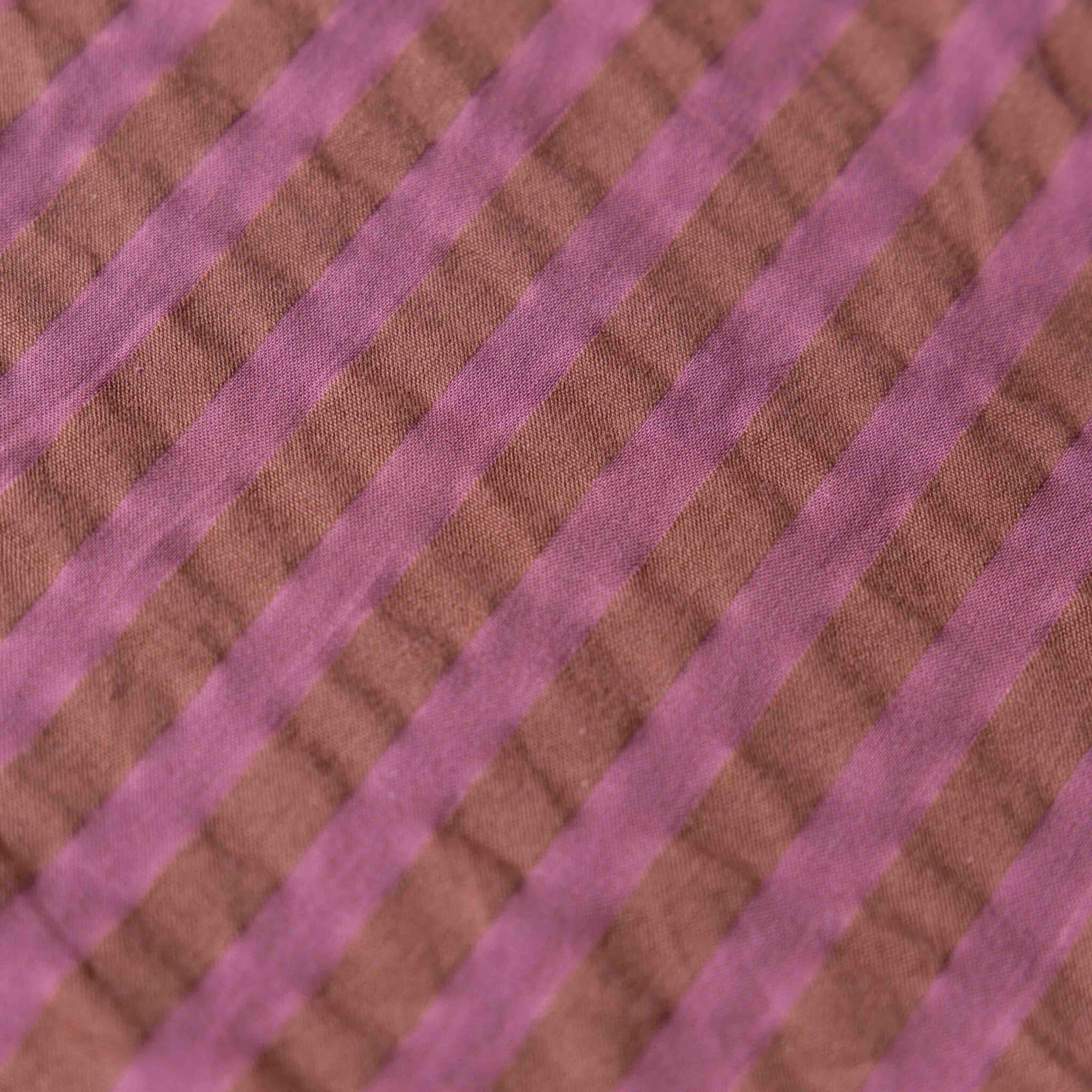 Seersucker strepen rosewood/toffee