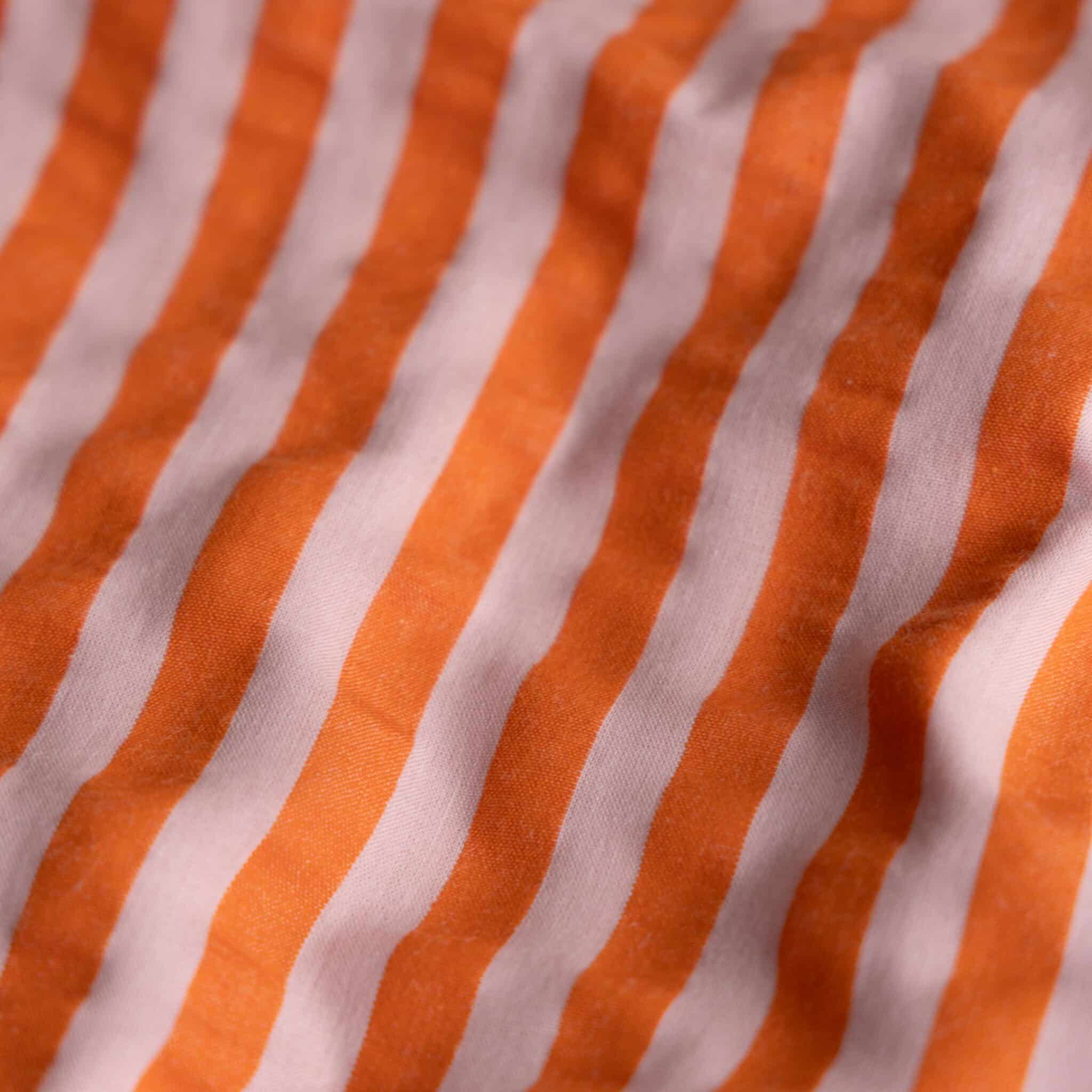 Seersucker strepen roze/tangerine