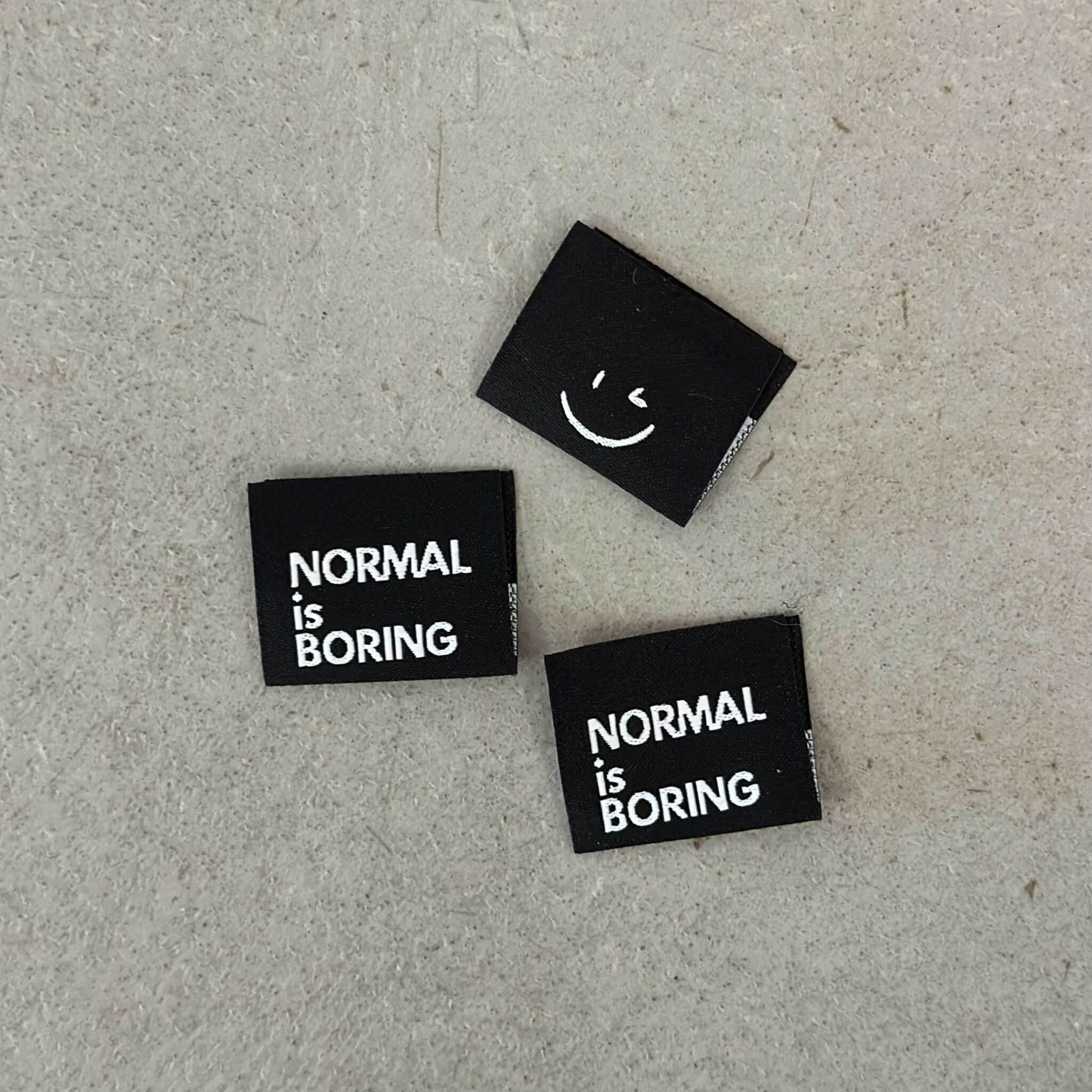 Sewnique - Normal is boring labels zwart (3 stuks)