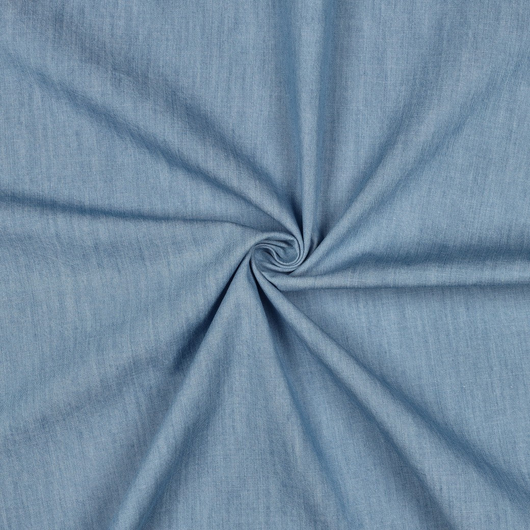 Slub chambray licht jeansblauw