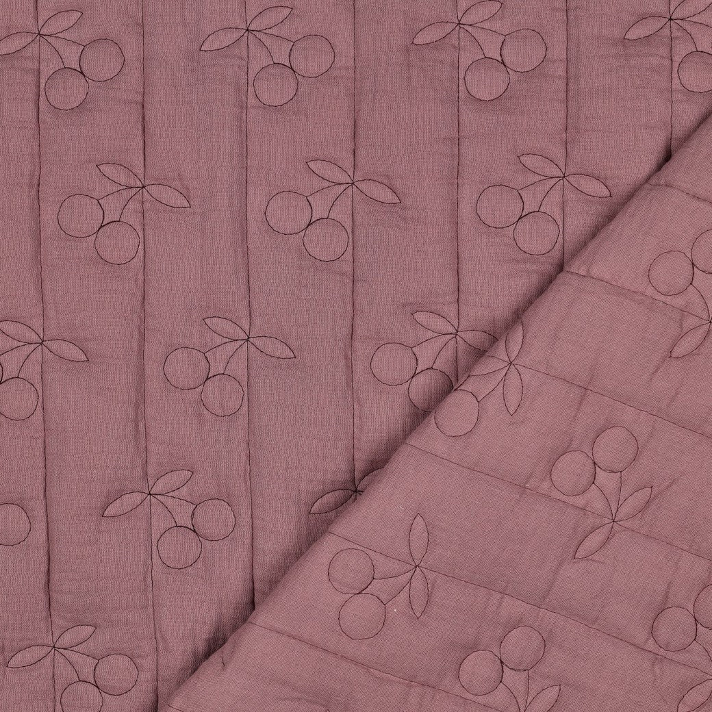 Stepped double gauze kersen mauve