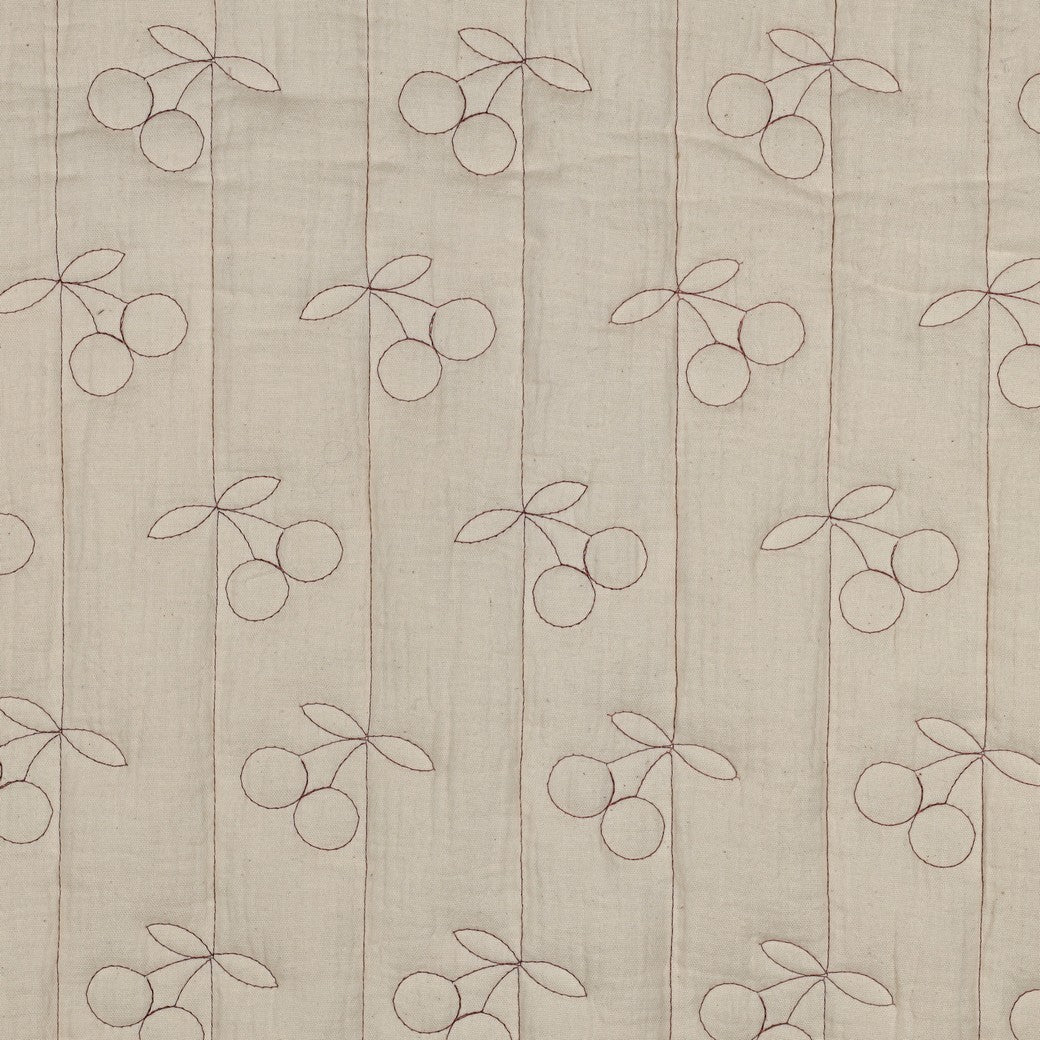 Stepped double gauze kersen naturel