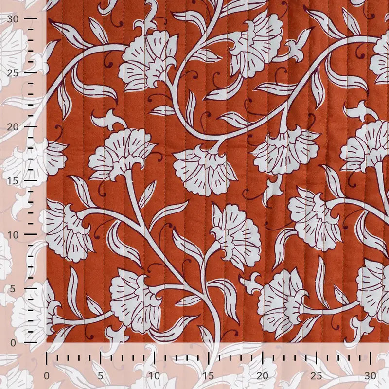 Stepped katoen bloemen cognac