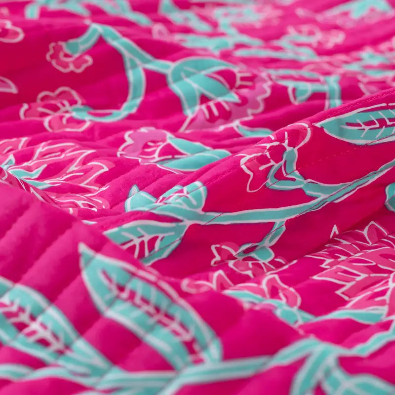 Stepped katoen bloemen fuchsia