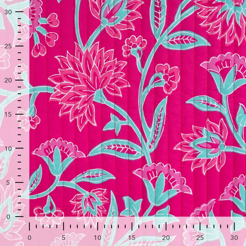 Stepped katoen bloemen fuchsia