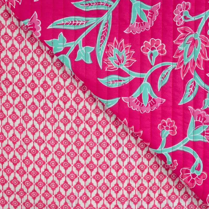 Stepped katoen bloemen fuchsia
