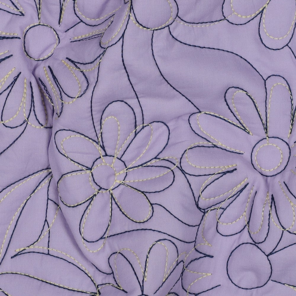 Stepped katoen bloemen lavendel